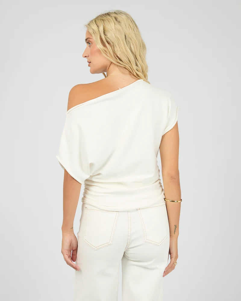 Orla Off The Shoulder Top – Vintage White | Women's Knit Top