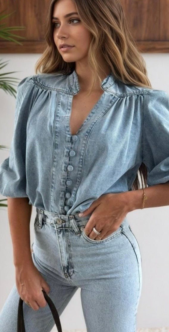 Lainey Denim Blouse