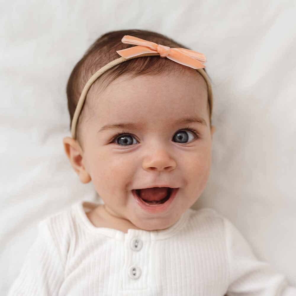 Coral Velvet Bow