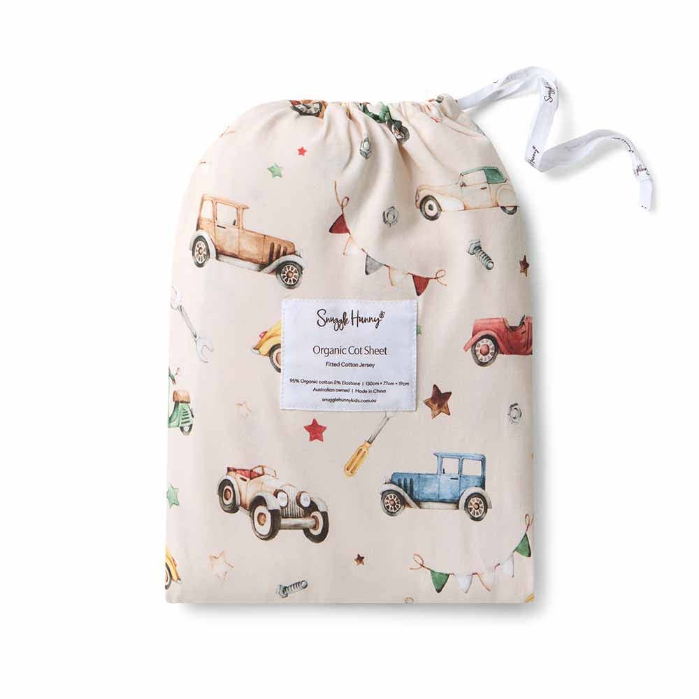 Snuggle Hunny Vintage Cars Organic Fitted Cot Sheet – Baby Bedding
