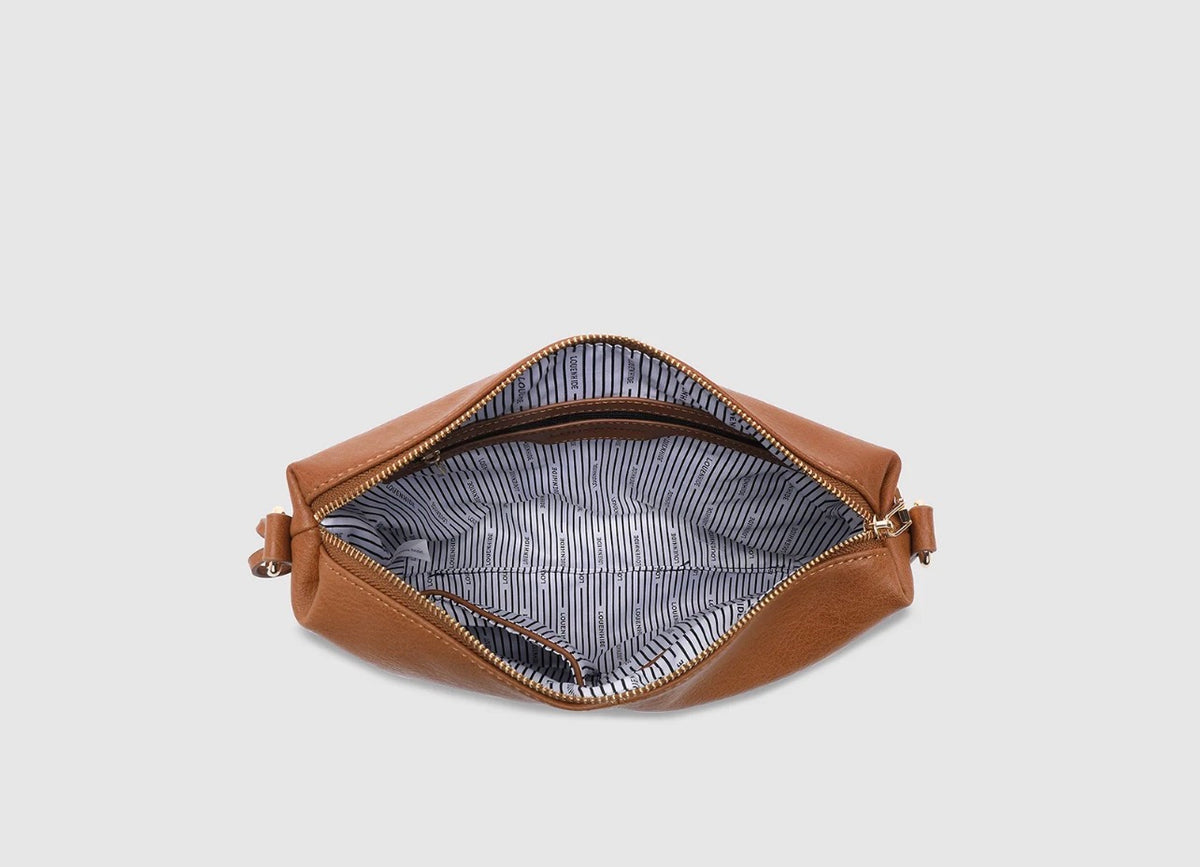 Daisy Stripe Crossbody Bag Tan