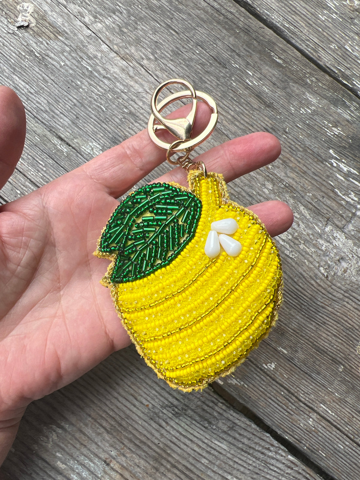 Lemon Beaded Keychain by Zoda