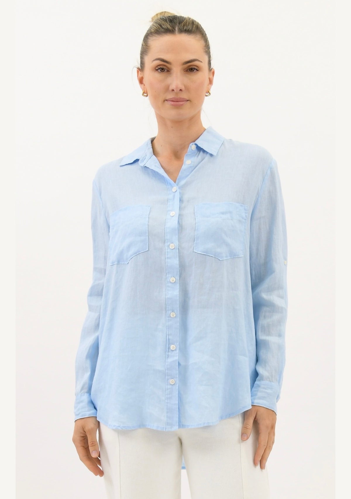 Journi Light Blue Linen Shirt
