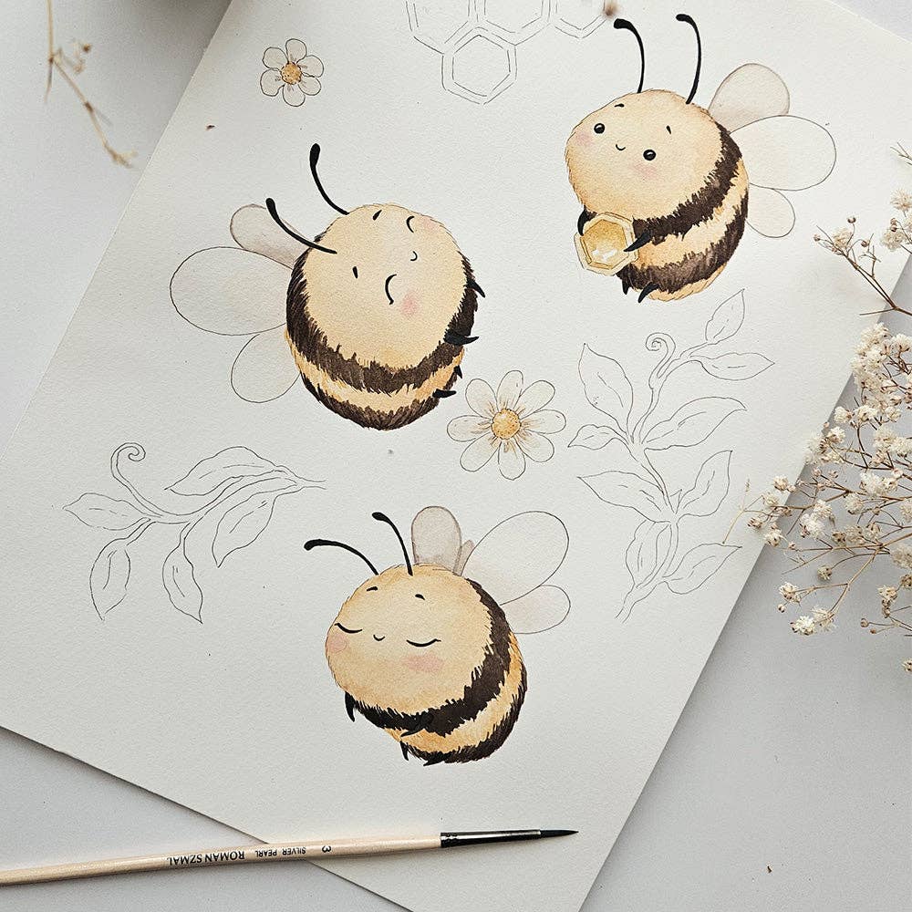 Bumblebees Organic Jersey Wrap & Beanie Set