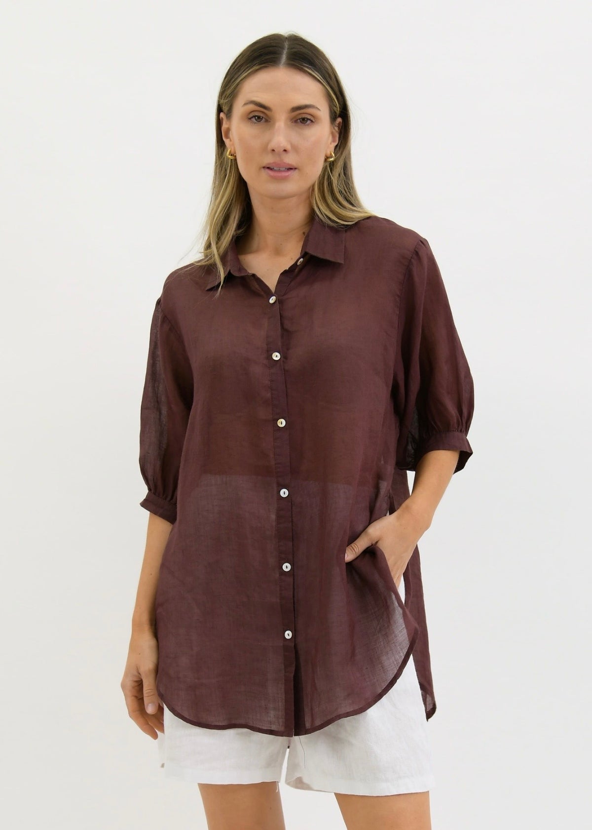 Athena Sheer Linen Shirt