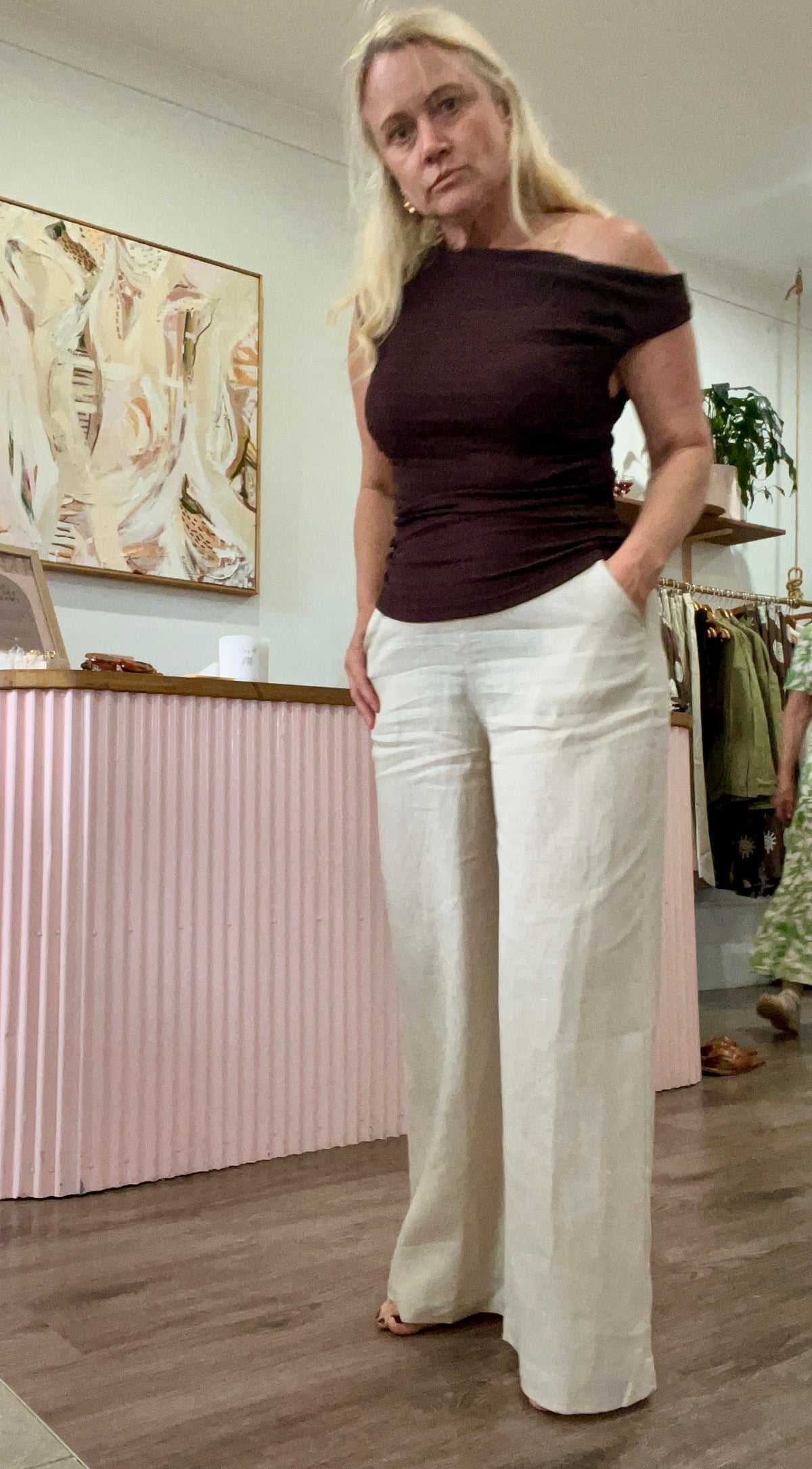 Oatmeal Linen Pant
