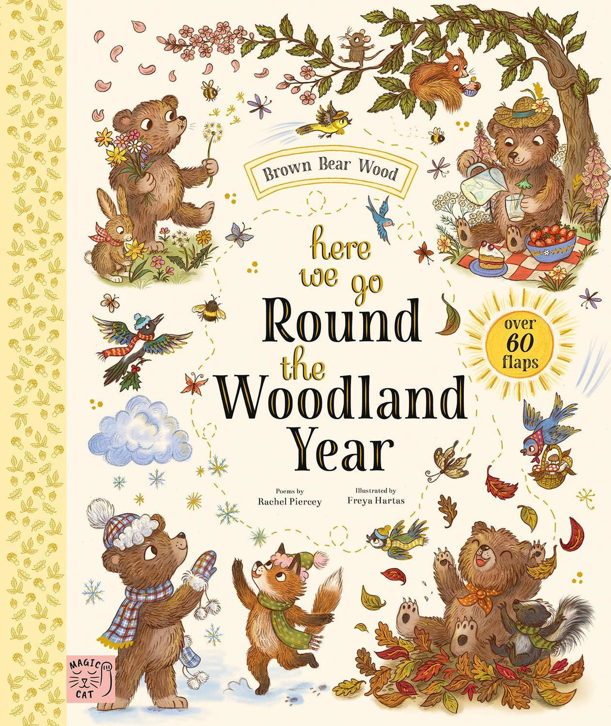 Brown Bear Wood Here We Go Round the Woodland Year lift-the-flap book