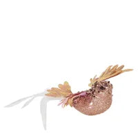 Flutter Sparkly Clip on Bird Pink