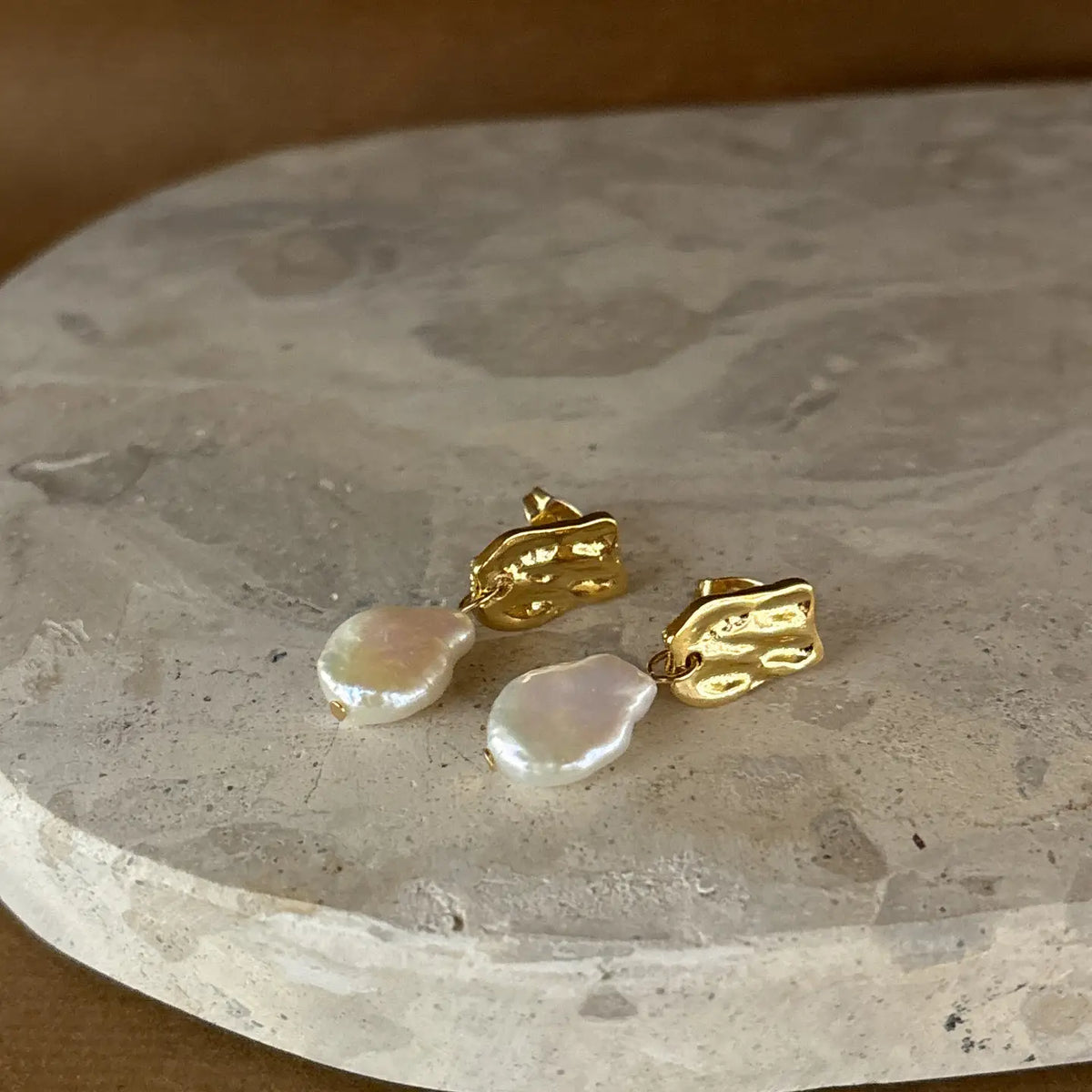 Messina Pearl 18k Gold Plated Earrings