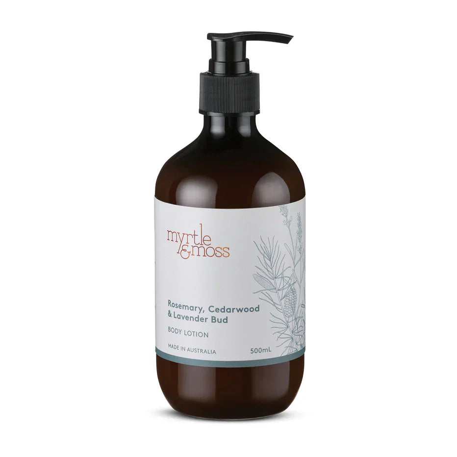 Myrtle and Moss Rosemary Cedarwood and Lavender Bud body lotion 500ml