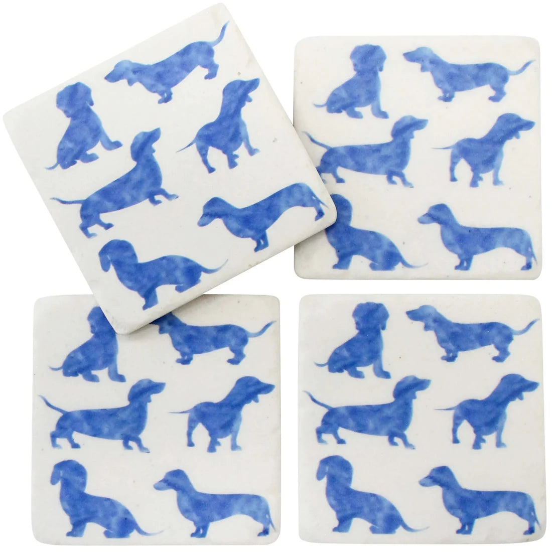 Dachshund resin drink coasters for coffee tables