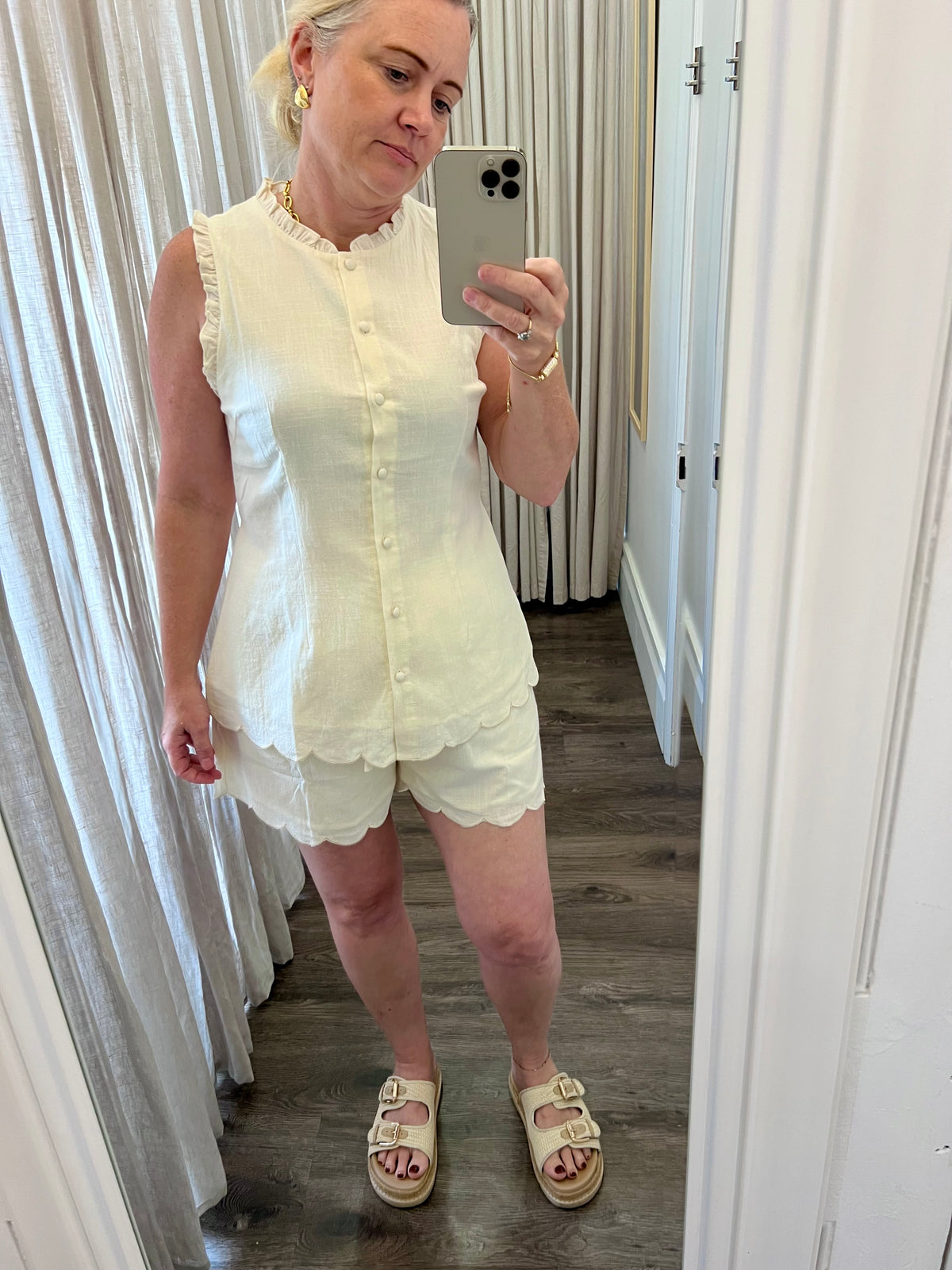 Ophelia cream shorts