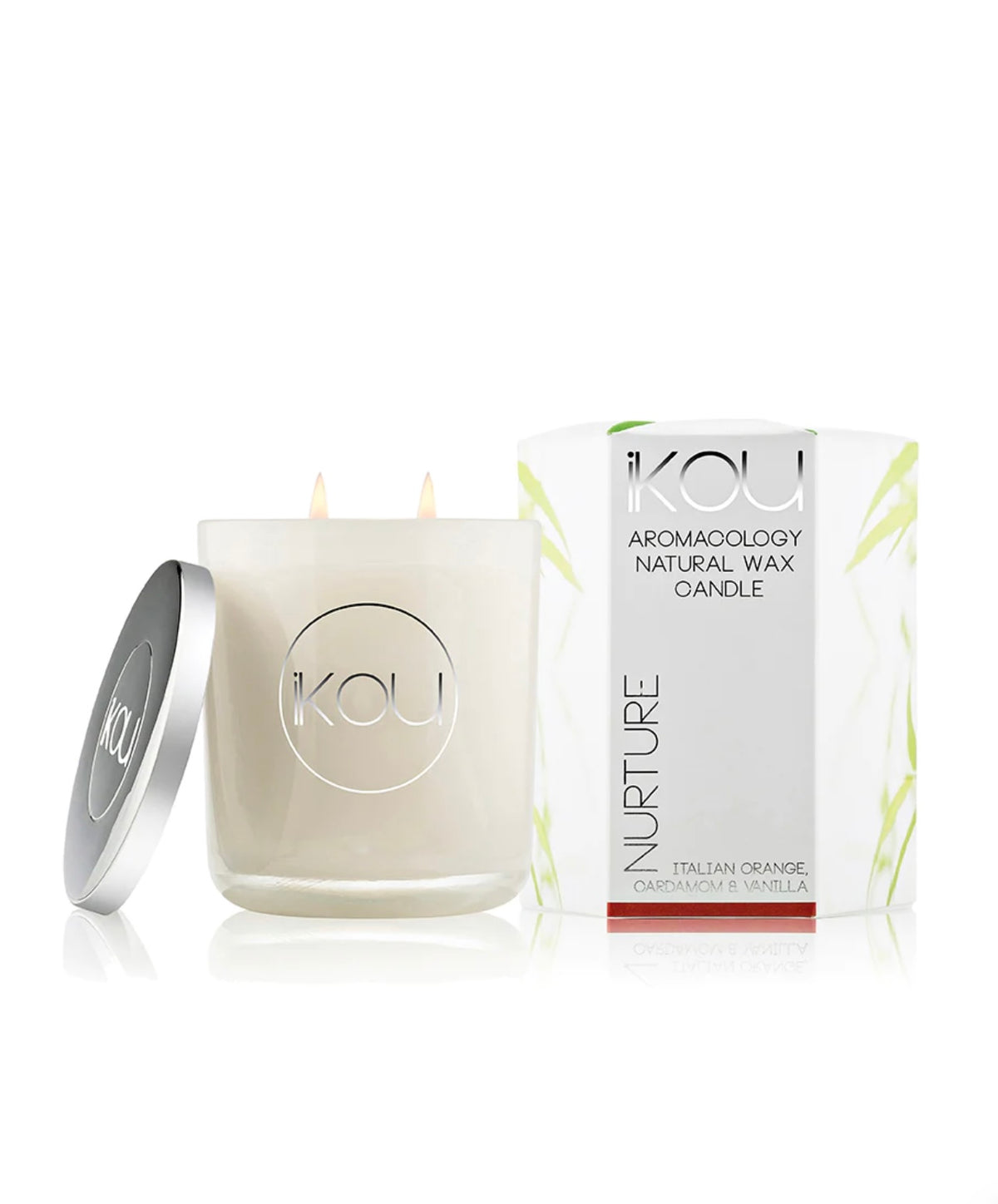 ikou nurture candle large natural wax essential oil candle orange cardamom vanilla
