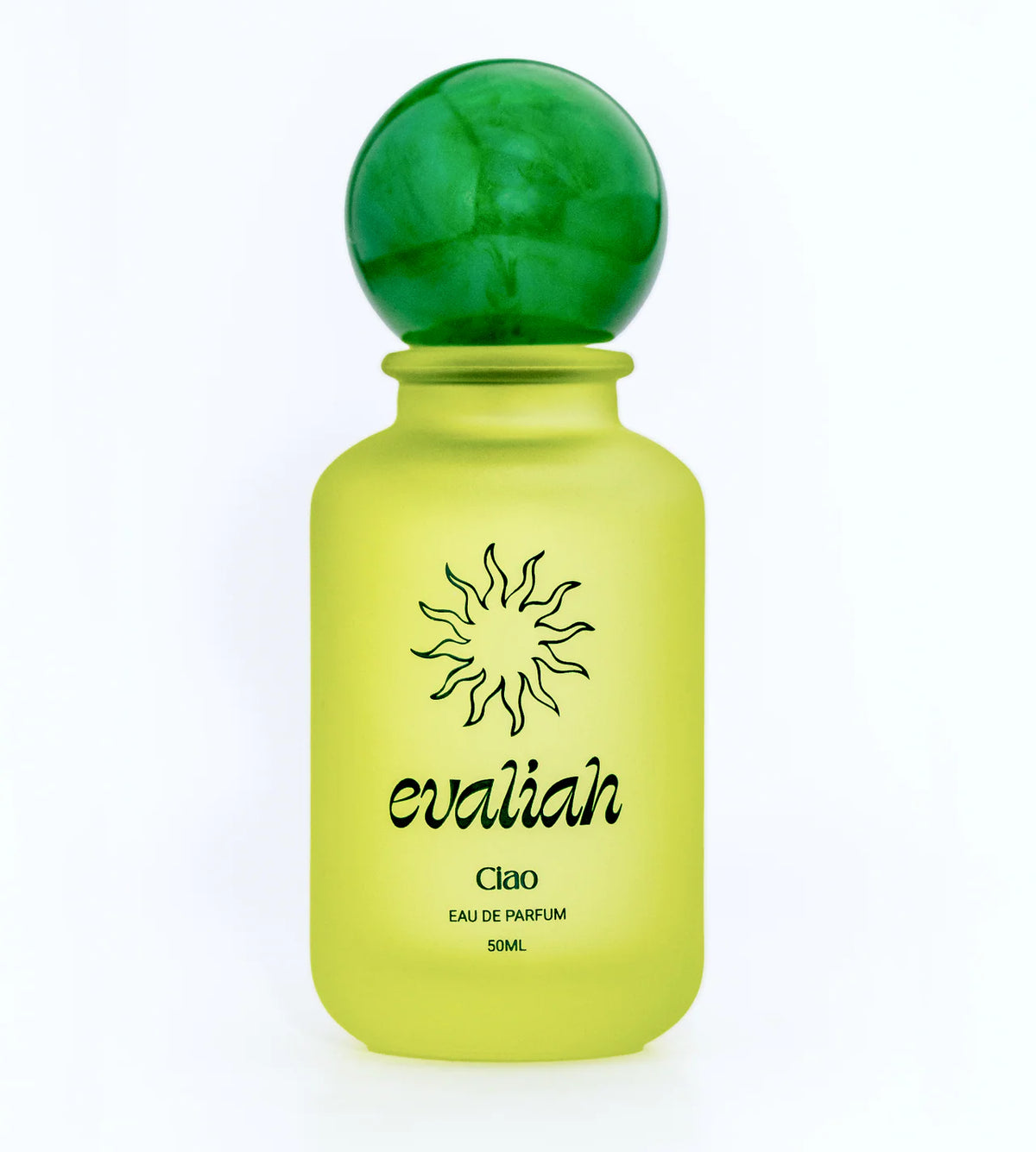 evaliah caio perfume bottle citrus pistachio fragrance with aged patchouli
