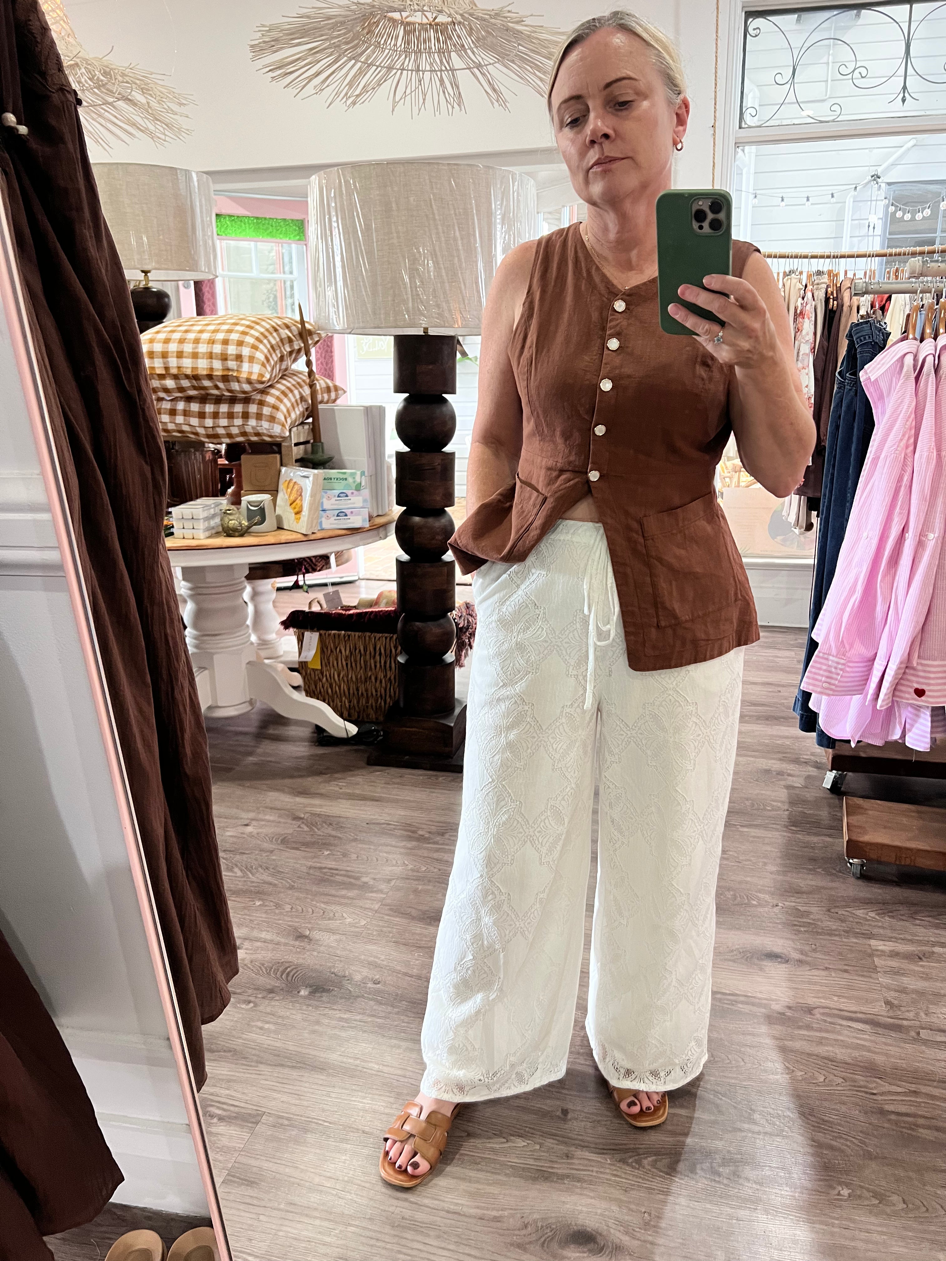 White Lace Pants | Elegant Women's Lace Trousers