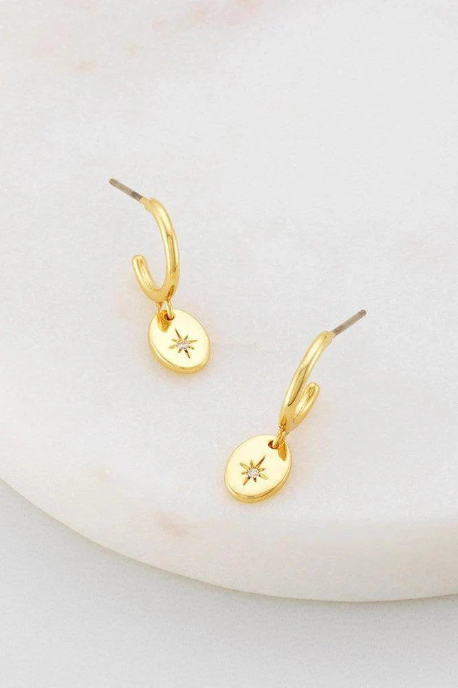 Nala Hoop Earrings – Gold | Crystal Star Charm Hoops