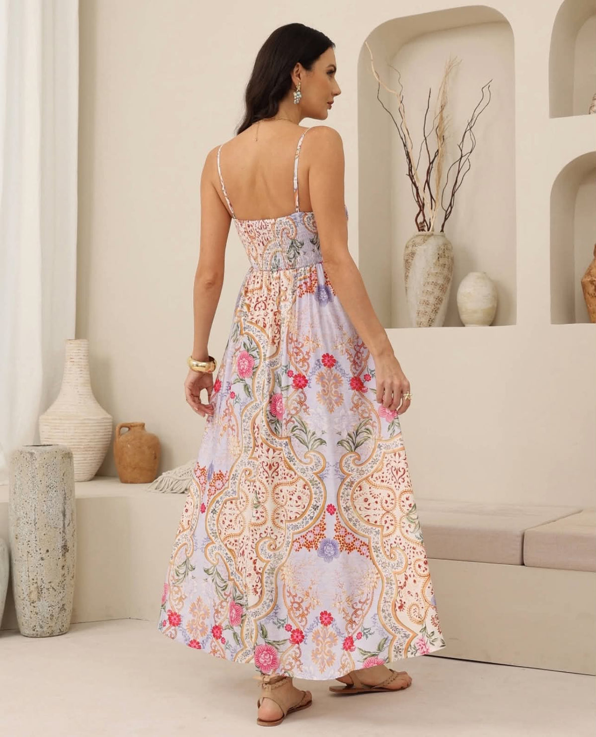 Amara Floral Maxi Dress women’s lilac floral dress