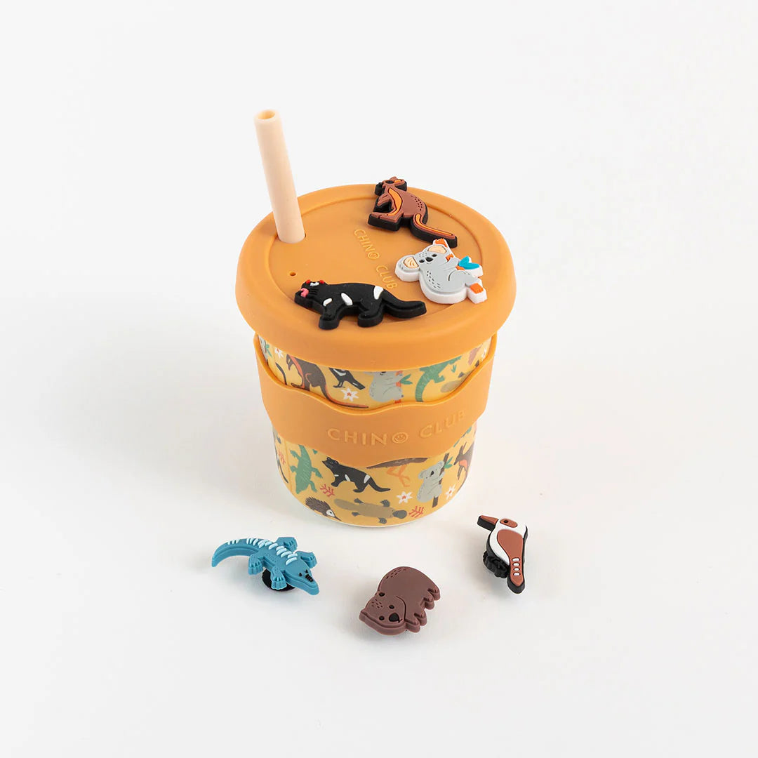 Aussie animals charm cup reusable kids cup with Australian animal charms