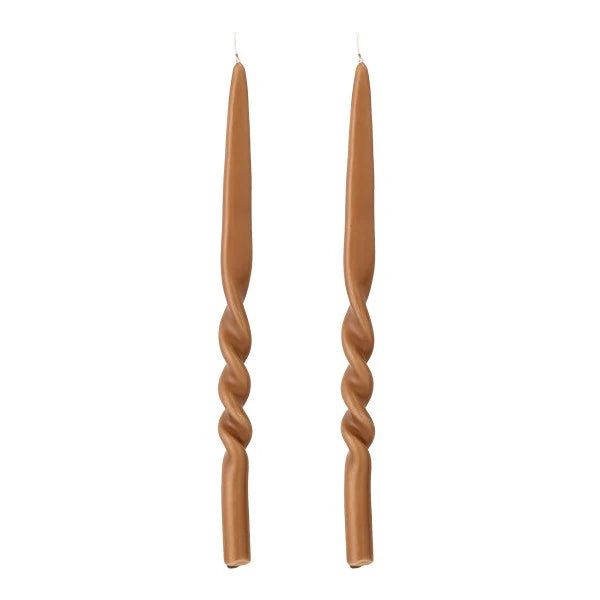 Brown twist candle decorative spiral taper candle