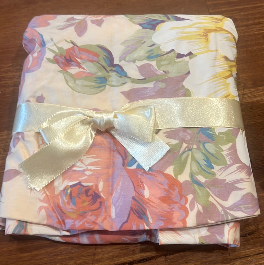 Floral fitted cot sheet cotton baby bedding vintage nursery style