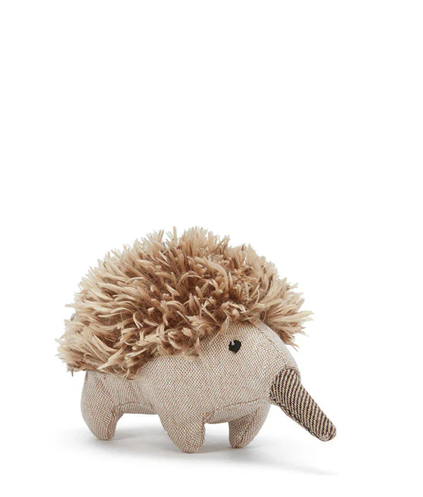 Mini Spike the echidna rattle plush Australian baby toy