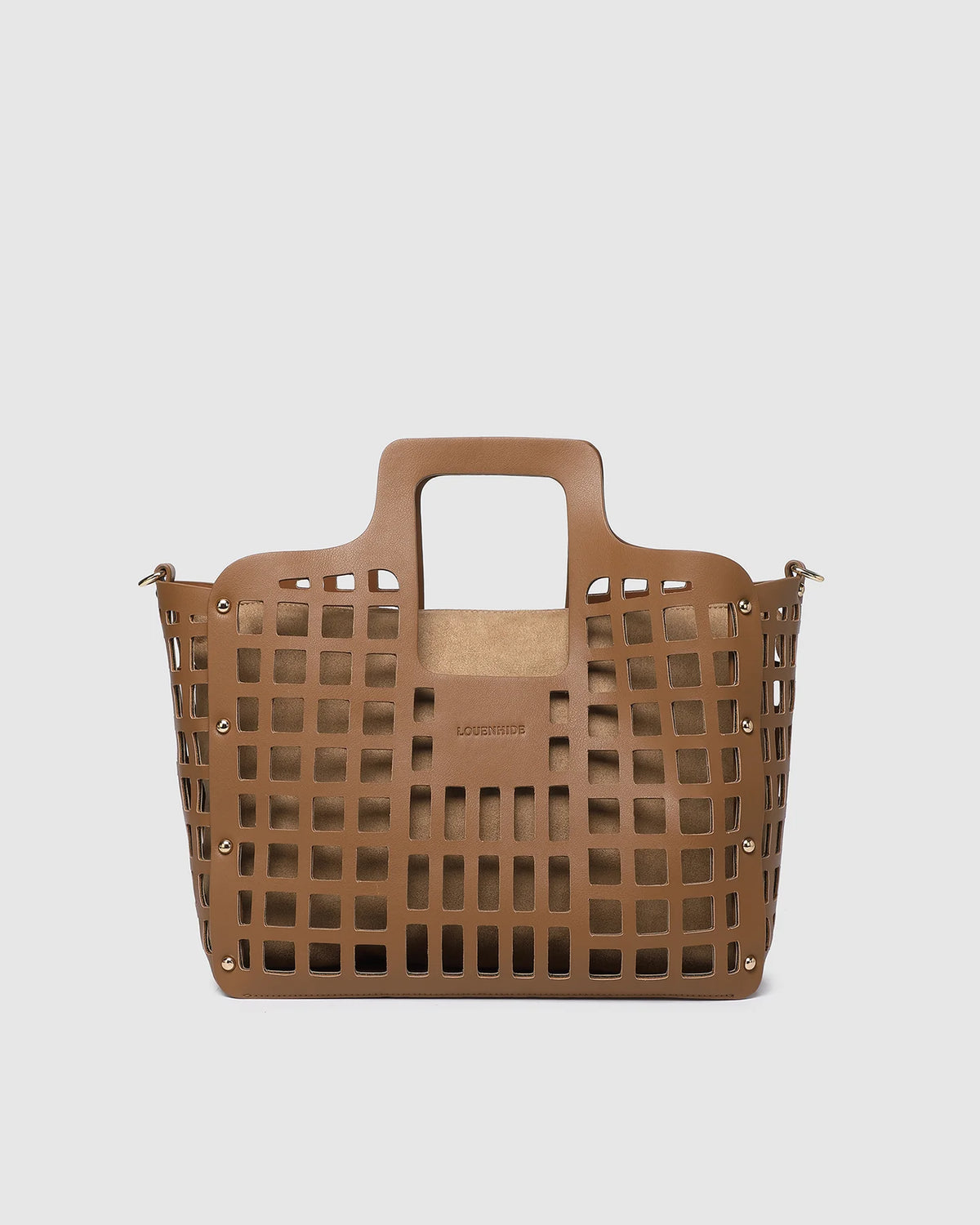 Montego Tote Bag Nutmeg laser cut vegan leather