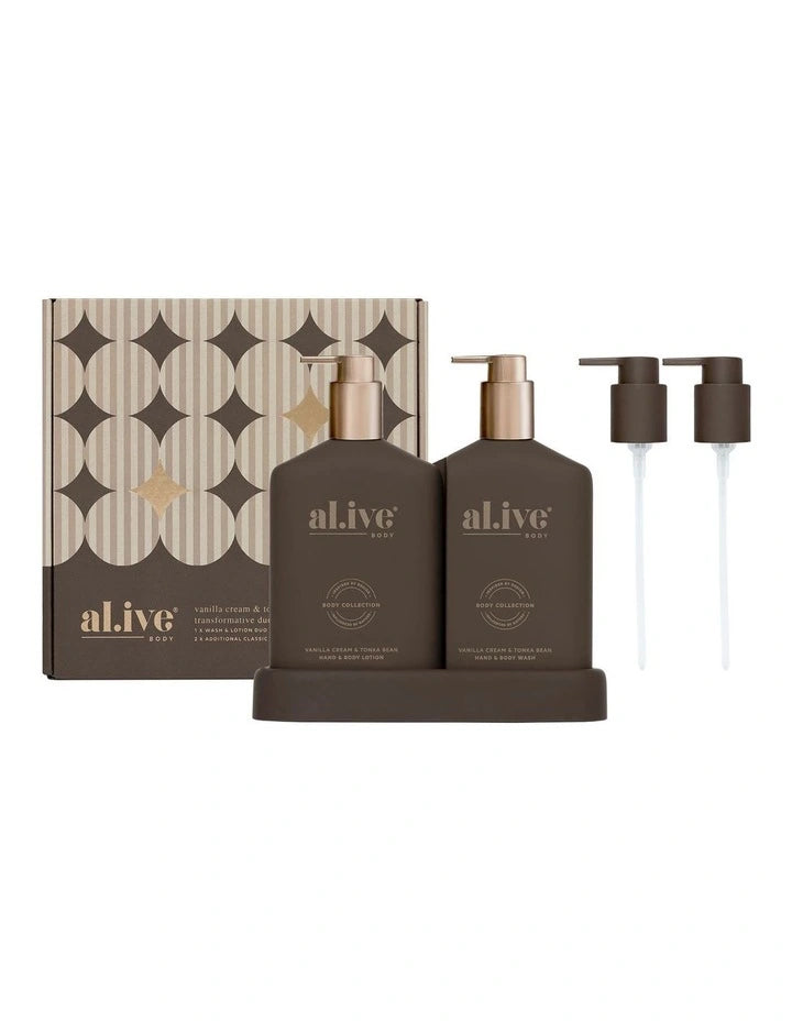 Vanilla Cream and Tonka Bean hand wash and body lotion set