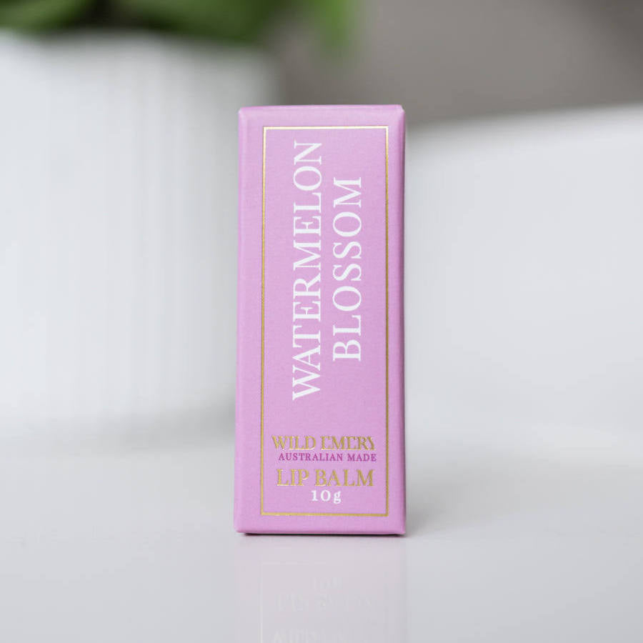 Watermelon Blossom natural lip balm Wild Emery vegan lip care