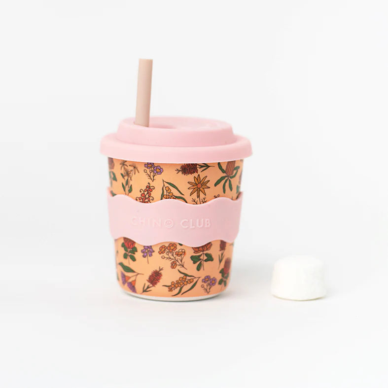 Wildflower kids keep cup reusable bamboo cup with straw