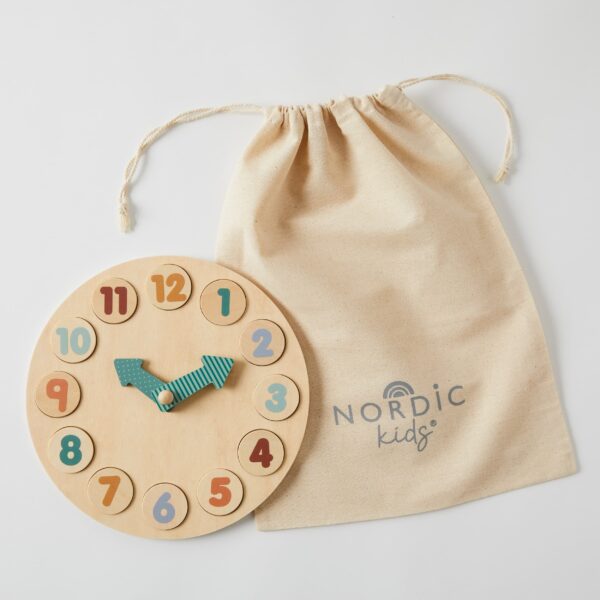 Wooden clock puzzle educational toy for children learning time