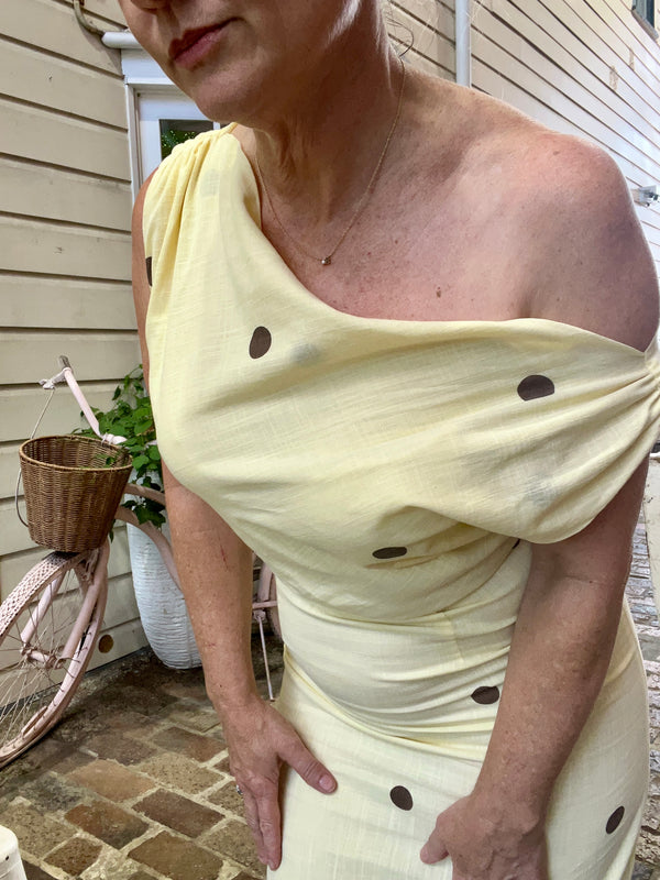 Yellow Chocolate One Shoulder