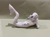Trident Resin White Washed Mermaid Laying