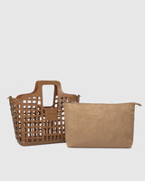 Montego Tote Bag Nutmeg | Vegan Leather Cutout Tote Bag
