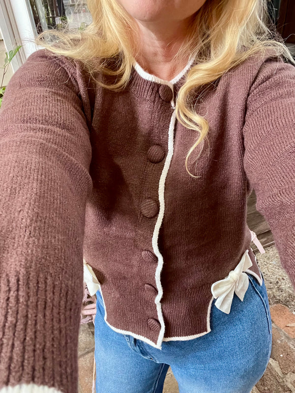 Chocolate Bow Cardi