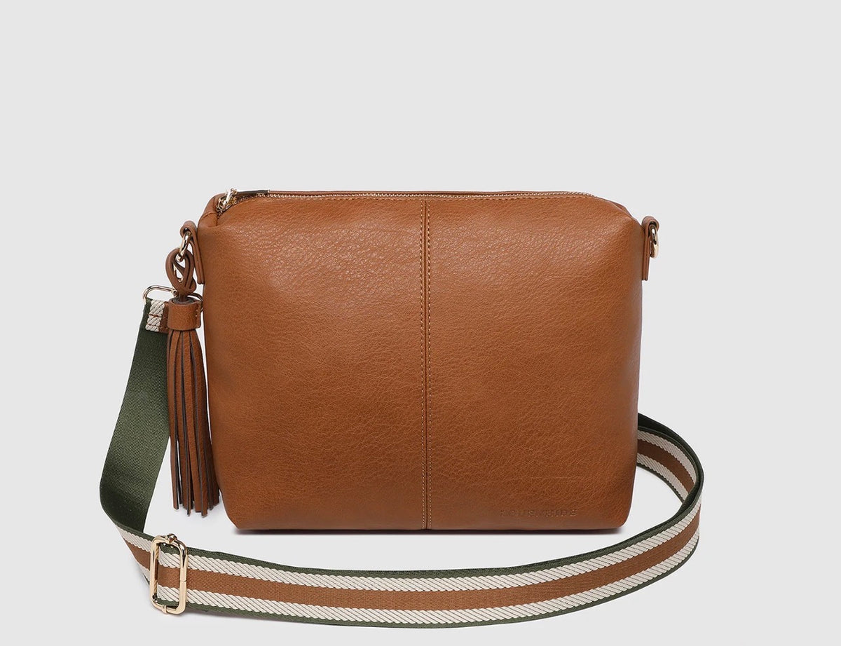 Daisy Stripe Crossbody Bag Tan