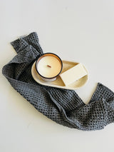 Charcoal Hand Towel 100% Organic Cotton Rustic Waffle