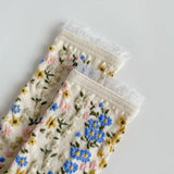 Floral Lace Mid-calf Socks - Delicate & Vintage: White