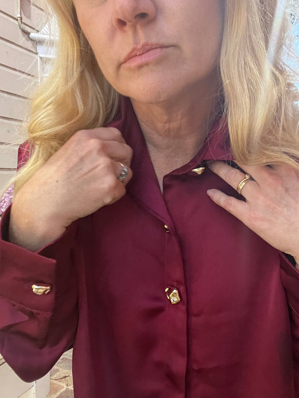Merlot Satin Shirt