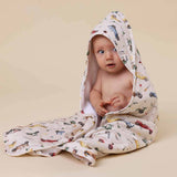 Vintage Cars Organic Hooded Baby Towel