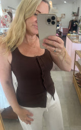 By Frankie Chocolate Button Singlet