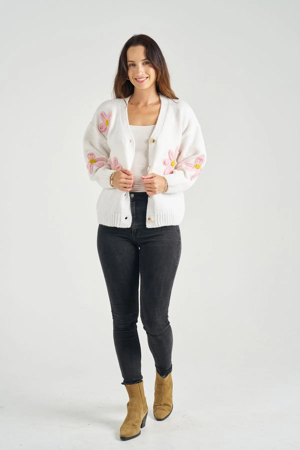 Daisy White Cardigan