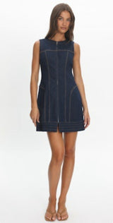 Denim Dress with Zipper front