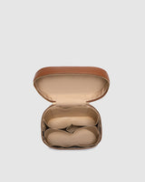Juliette Vanity Case – Tan Vegan Leather Cosmetic Case