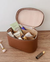 Juliette Vanity Case – Tan Vegan Leather Cosmetic Case
