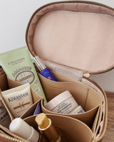 Juliette Vanity Case – Tan Vegan Leather Cosmetic Case