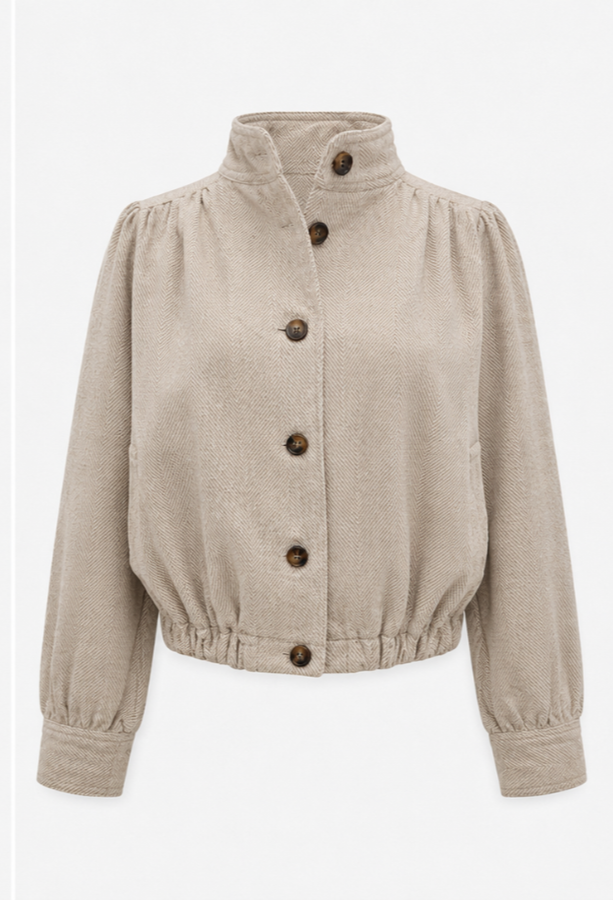 Willow Quilted Bomber Jacket – Oatmeal