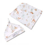 Woodland Tales Organic Jersey Wrap & Beanie Set