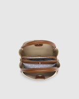Steffie Mini Tote Bag Natural/Tan | Raffia Crossbody Handbag