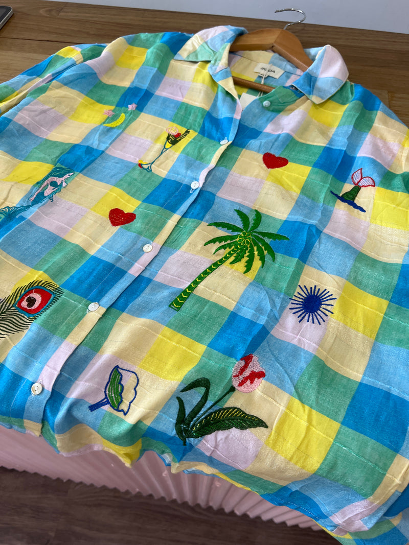 Embroidered Check Shirt