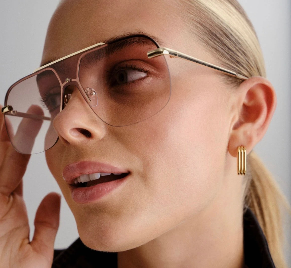 Venatici Sunglasses – Bright Gold Shield Sunglasses